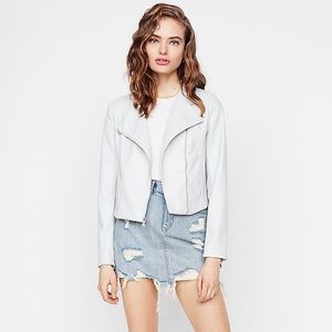 Express (Minus The) Leather Collarless Moto Jacket